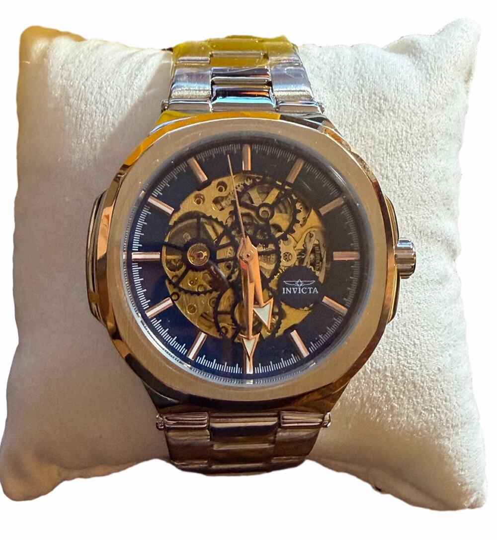 Invicta Objet D Art Automatic Men's Watch Skeleton Dial Gold Steel